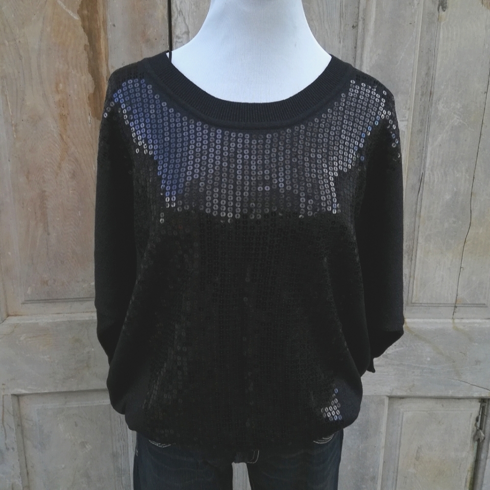 Black Sequin Sparkle Top